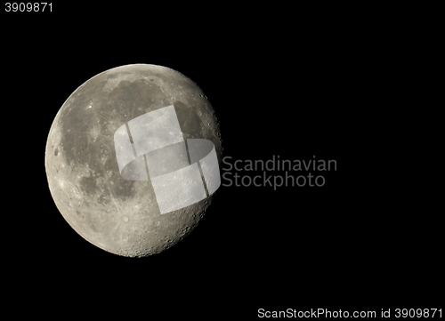 Image of Waning gibbous moon with copy space