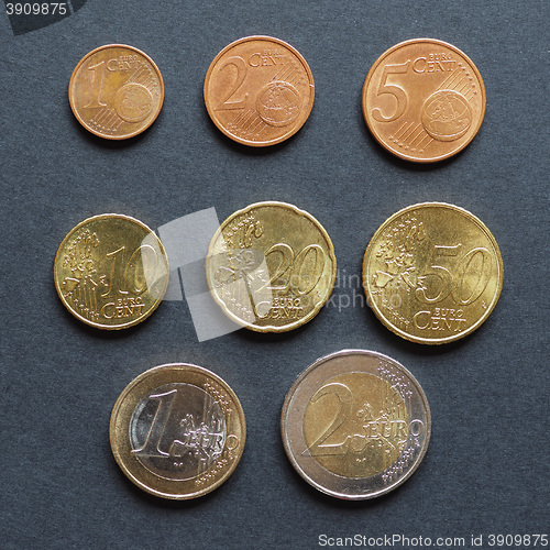 Image of Euro coins flat lay