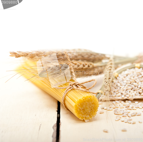 Image of organic Raw italian pasta and durum wheat 