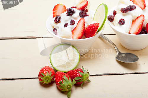Image of fruit and yogurt salad healthy breakfast