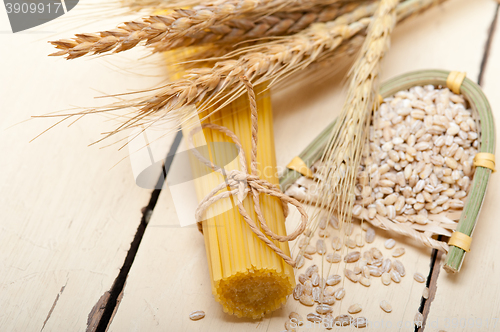 Image of organic Raw italian pasta and durum wheat 