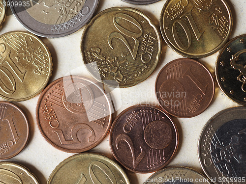 Image of Euro coins flat lay