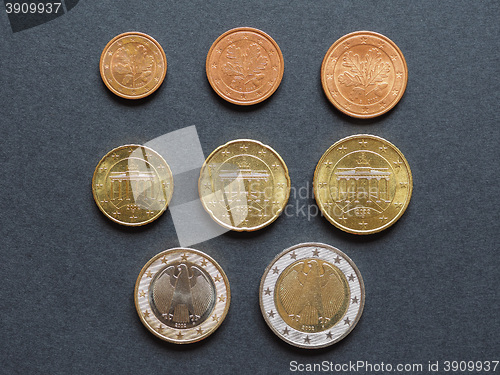 Image of Euro coins flat lay