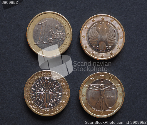 Image of Euro coins of many countries