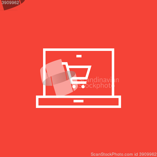 Image of Online shopping line icon.