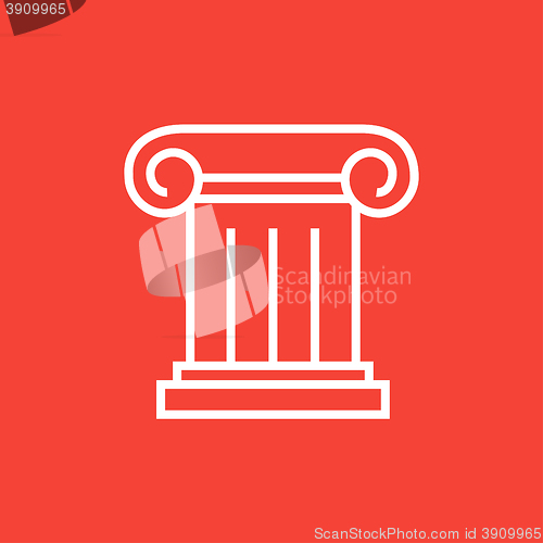 Image of Ancient column line icon.