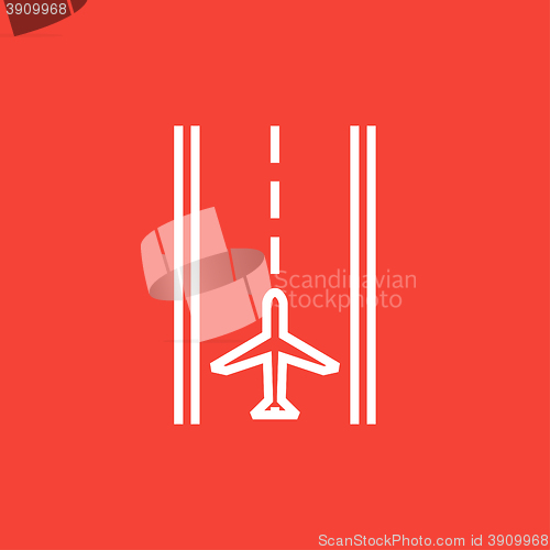 Image of Airport runway line icon.