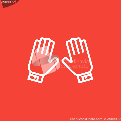 Image of Motorcycle gloves line icon.