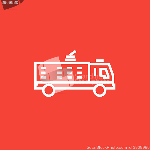 Image of Fire truck line icon.