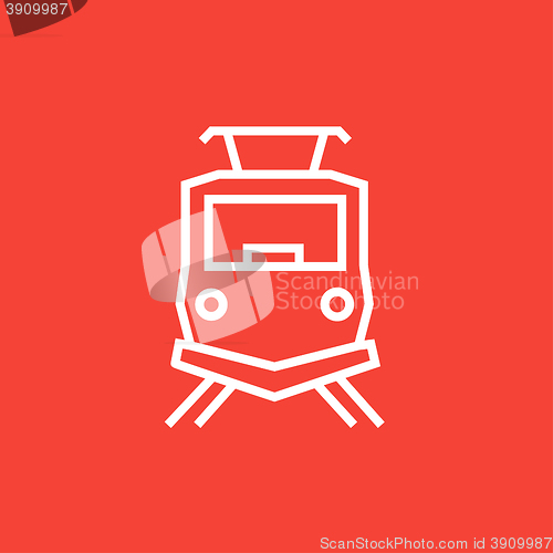 Image of Front view of train line icon.