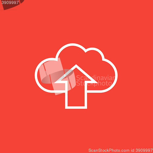 Image of Cloud with arrow up line icon.