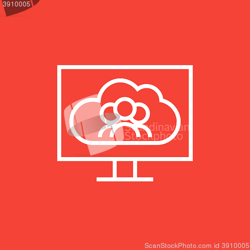 Image of Cloud computing line icon.