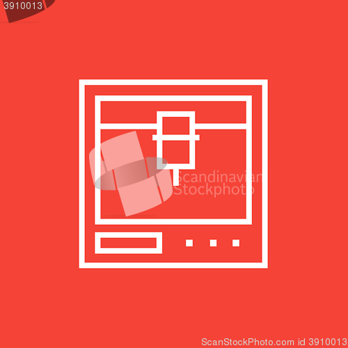 Image of Tree D printing line icon.