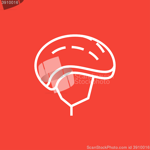 Image of Bicycle helmet line icon.