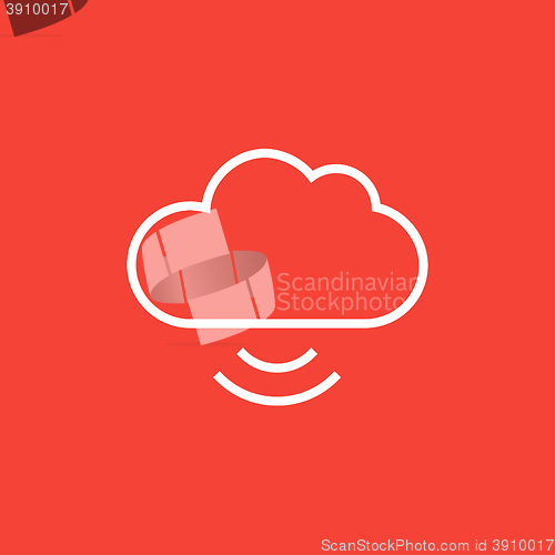 Image of Cloud computing line icon.