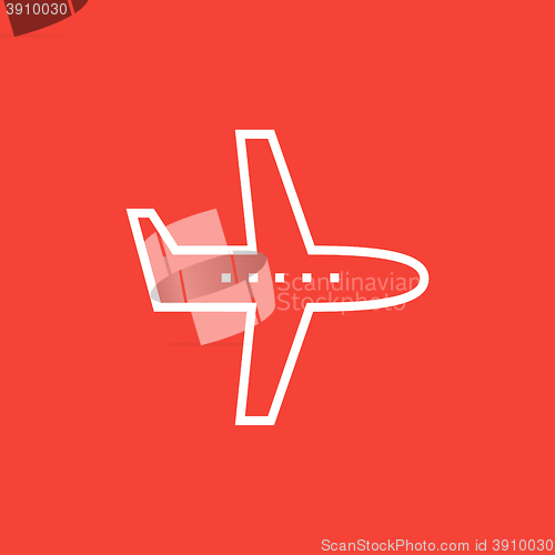 Image of Flying airplane line icon.