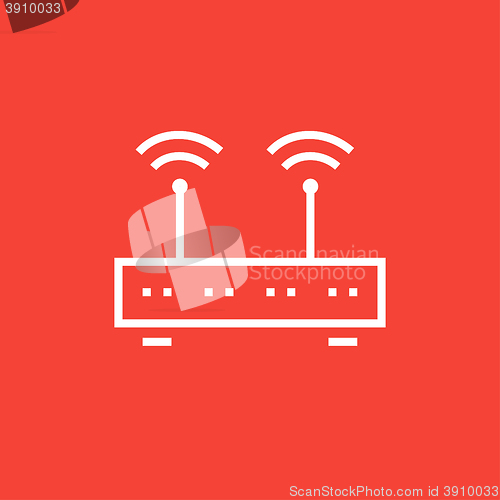 Image of Wireless router line icon.