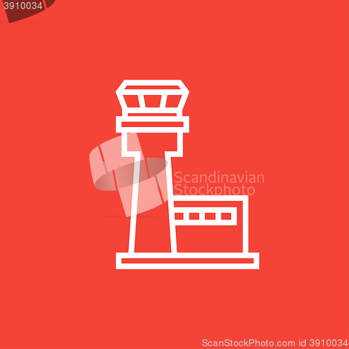 Image of Flight control tower line icon.