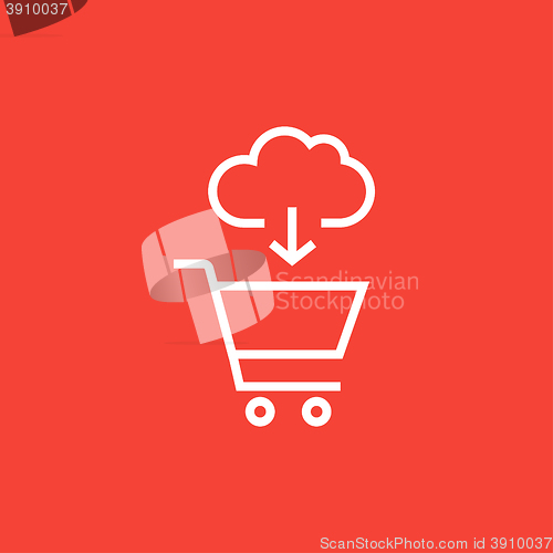Image of Online shopping line icon.