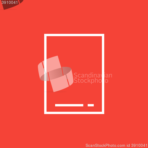 Image of Touch screen tablet line icon.