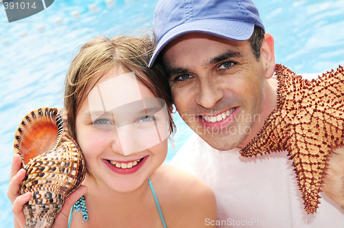 Image of Family on tropical vacation