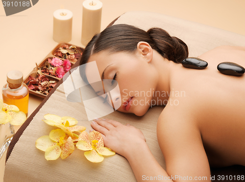 Image of beautiful woman in spa salon