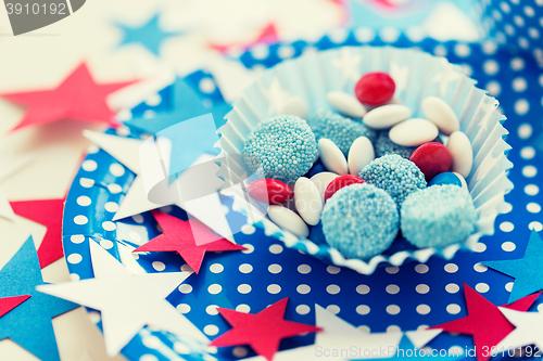 Image of candies with star decoration on independence day