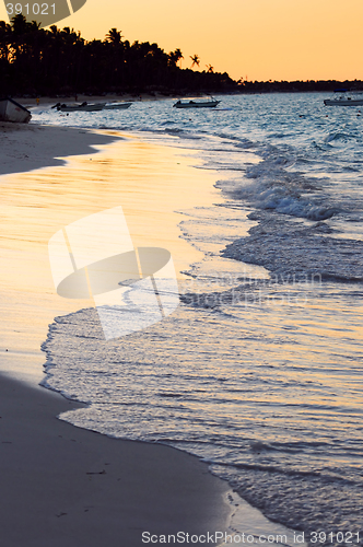 Image of Tropical beach at sunset