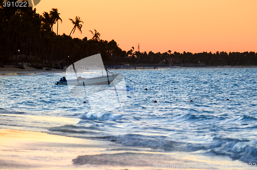 Image of Tropical beach at sunset