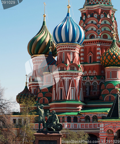 Image of Statue to Moscow's Founders. The Pokrovsky Cathedral (St. Basil\