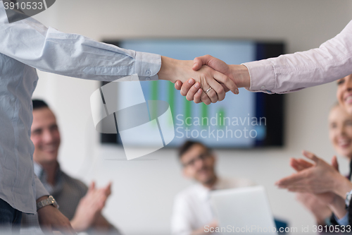 Image of business womans handshake