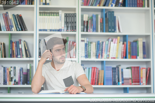 Image of student study  in school library