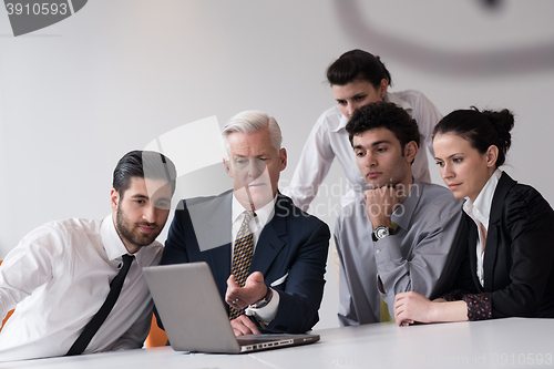 Image of business people group on meeting at modern startup office