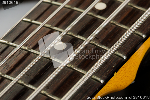 Image of Electric bass guitar detail shots