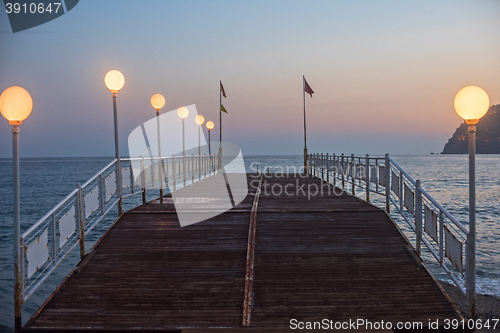Image of Alanya dock in the evening
