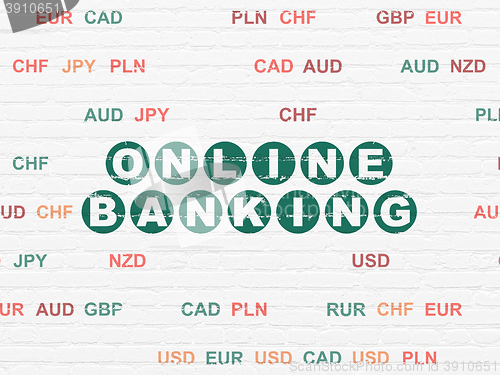 Image of Currency concept: Online Banking on wall background
