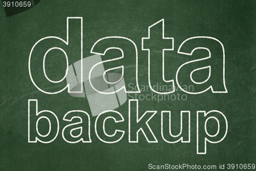 Image of Data concept: Data Backup on chalkboard background