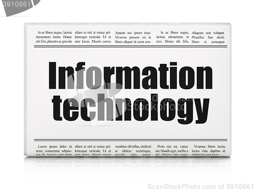 Image of Data concept: newspaper headline Information Technology