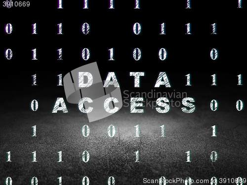 Image of Information concept: Data Access in grunge dark room