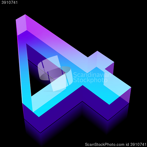 Image of 3d neon glowing character 4 made of glass, vector illustration.
