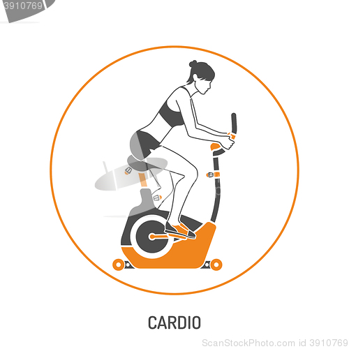 Image of Exercise Bike and Fitness Concept