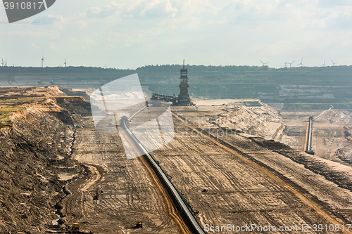 Image of Large machinery at work in a lignite (browncoal) mine