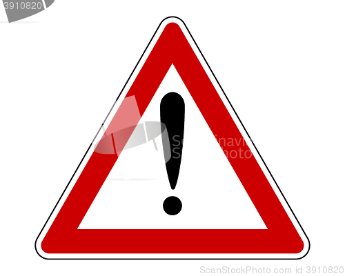 Image of Attention sign with exclamation mark and added information