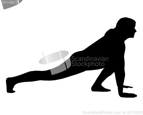 Image of Silhouette of woman doing yoga