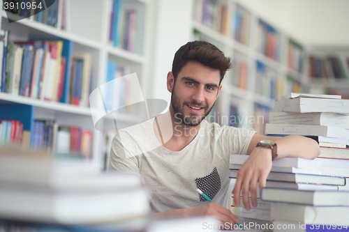 Image of student study  in school library