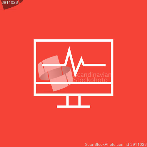Image of Heart beat monitor line icon.