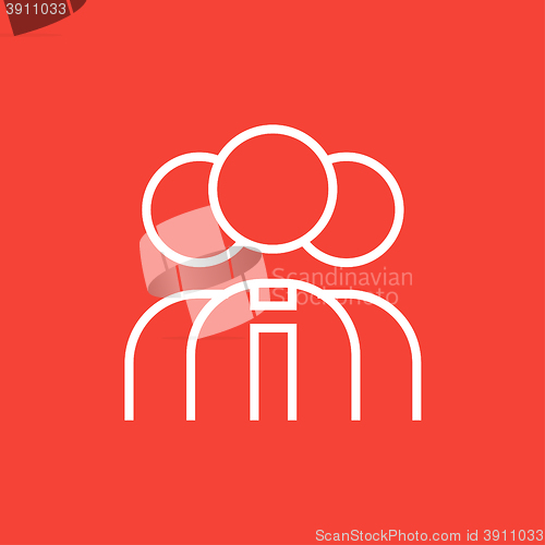 Image of Group of businessmen line icon.