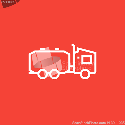 Image of Truck liquid cargo line icon.