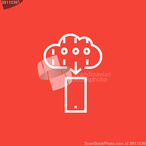 Image of Cloud computing line icon.