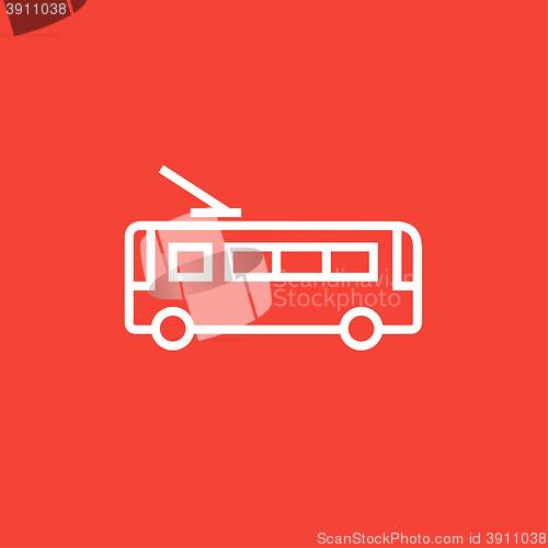 Image of Trolleybus line icon.